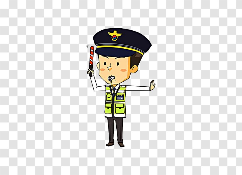 Police Character Illustration - Headgear - Cap On Duty Transparent PNG
