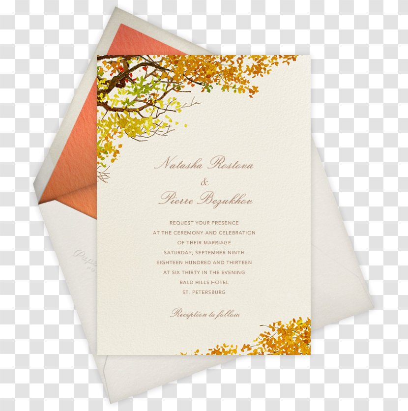 Wedding Invitation Marriage Convite Paper - Give Thanks With A Grateful Heart - Autumn Card Multicolor Transparent PNG