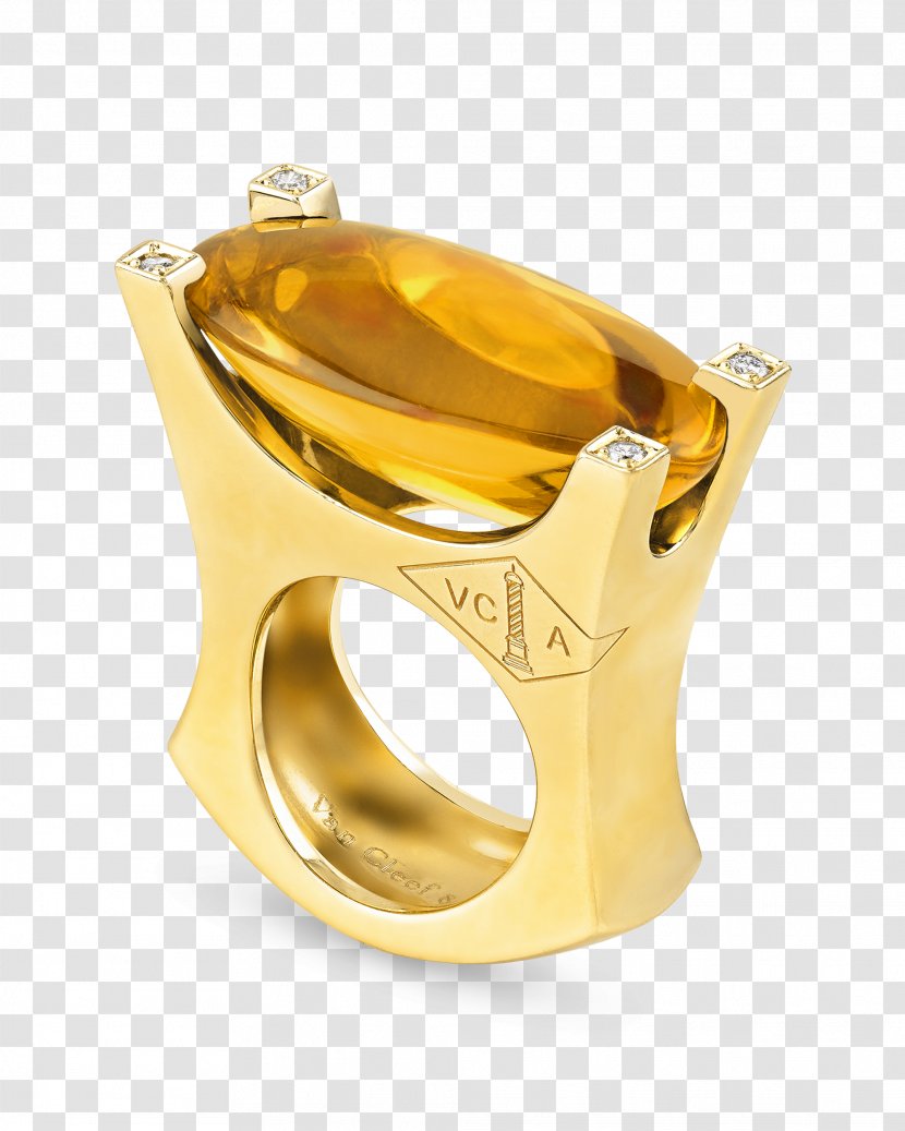 Ring Gold Citrine Van Cleef & Arpels Diamond Transparent PNG