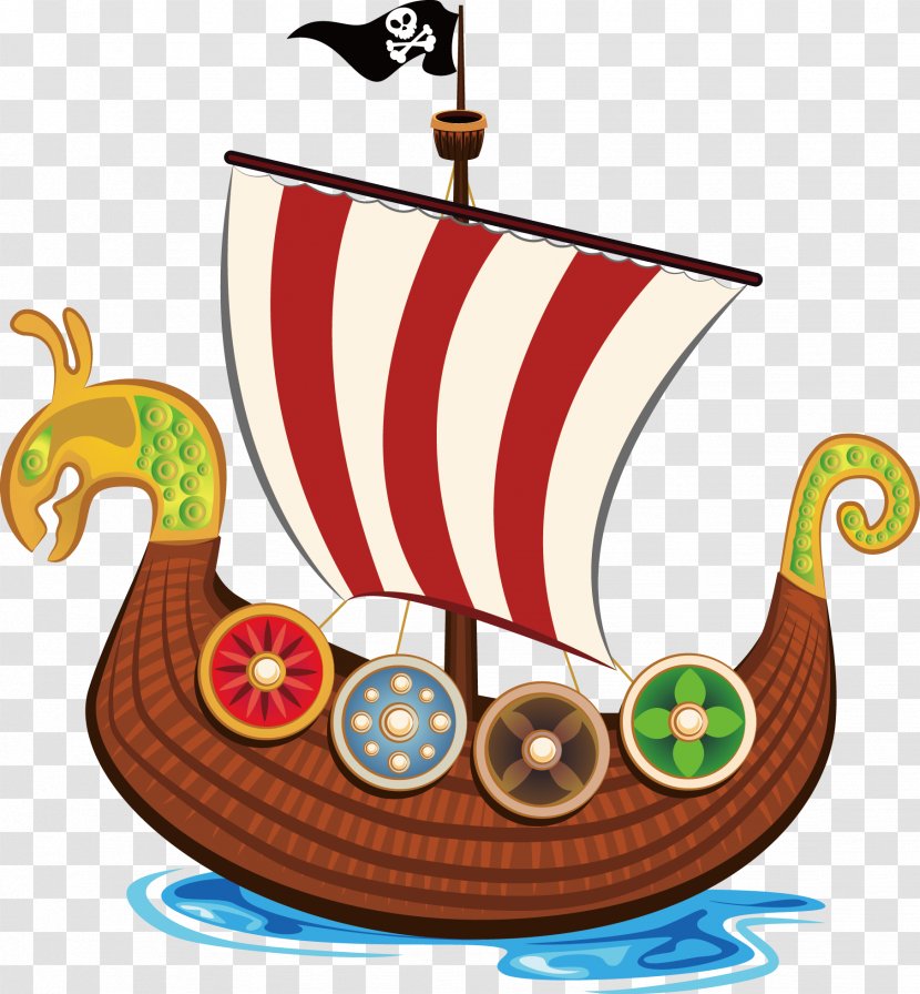 Piracy Euclidean Vector Royalty-free Illustration - Drawing - Cute Pirate Ship Transparent PNG
