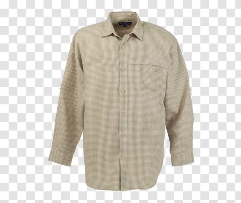 Long-sleeved T-shirt Beige - Collar Transparent PNG
