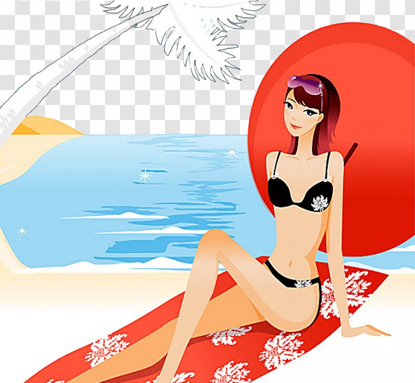 Beach - Silhouette - Frame Transparent PNG