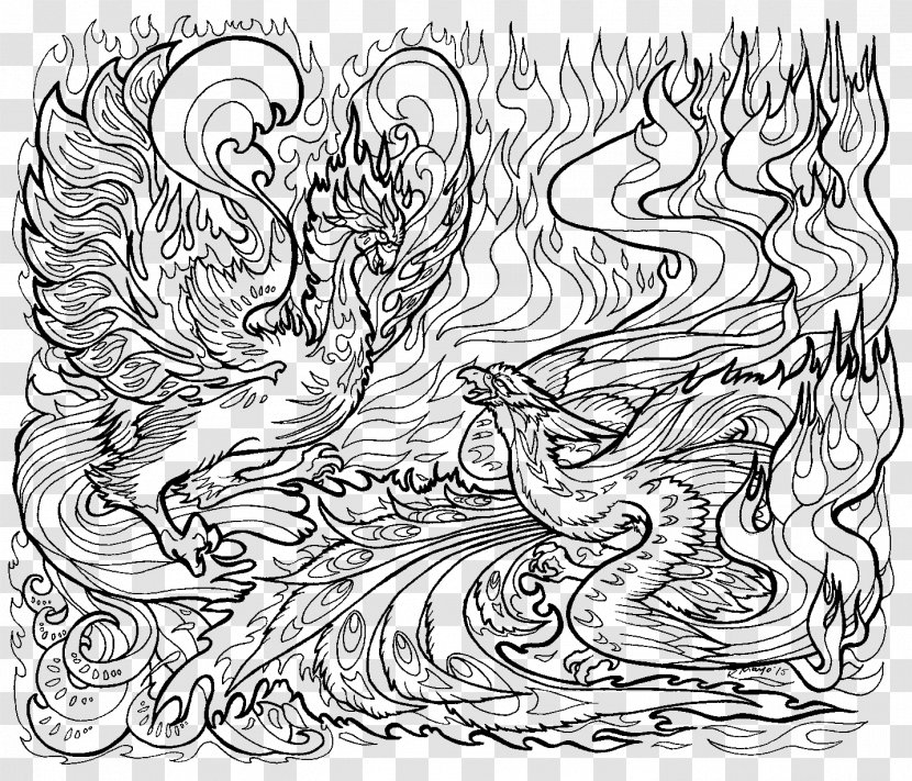 Coloring Book Line Art Drawing Illustration - Head - Pages For Adults Dragon Transparent PNG