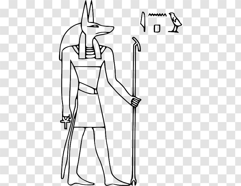 Ancient Egyptian Deities Anubis Coloring Book - Drawing Transparent PNG