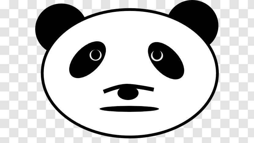 Giant Panda American Black Bear Red Clip Art - Cartoon - Sad Face Outline Transparent PNG