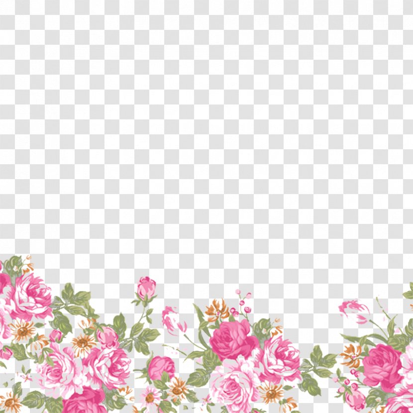 Floral Design Flower Wedding Clip Art - Floristry - Hand-painted Roses Border Transparent PNG