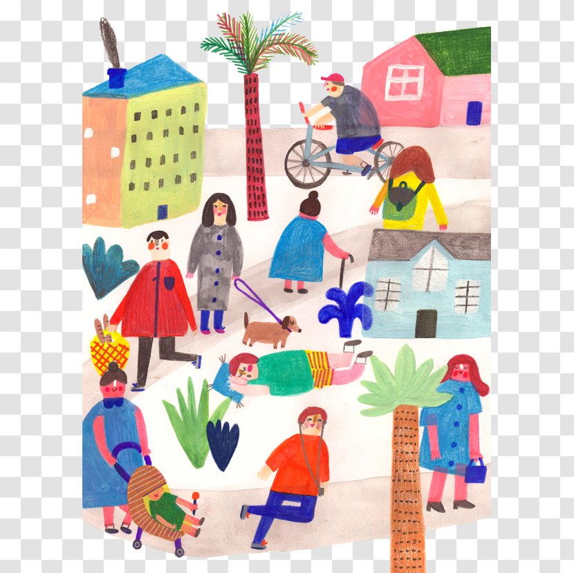 Drawing Illustrator Poster Art Illustration - Play - Hand-painted Town Of Lifestyle Transparent PNG