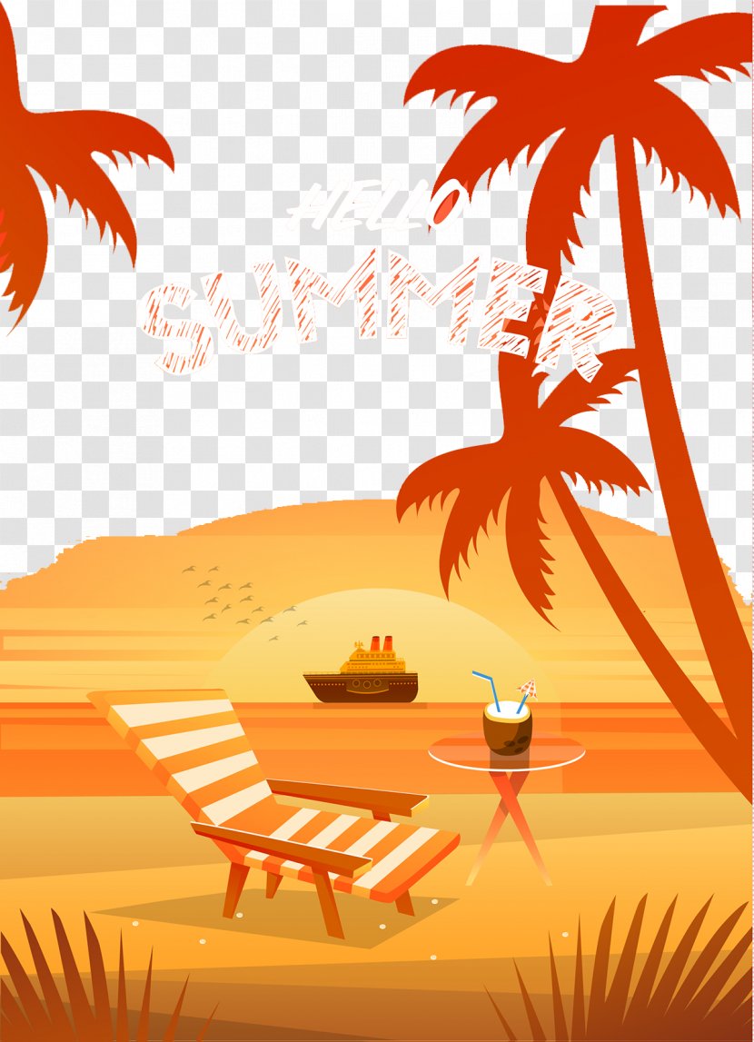 Beach Summer Vacation Illustration - Text - Creative Transparent PNG