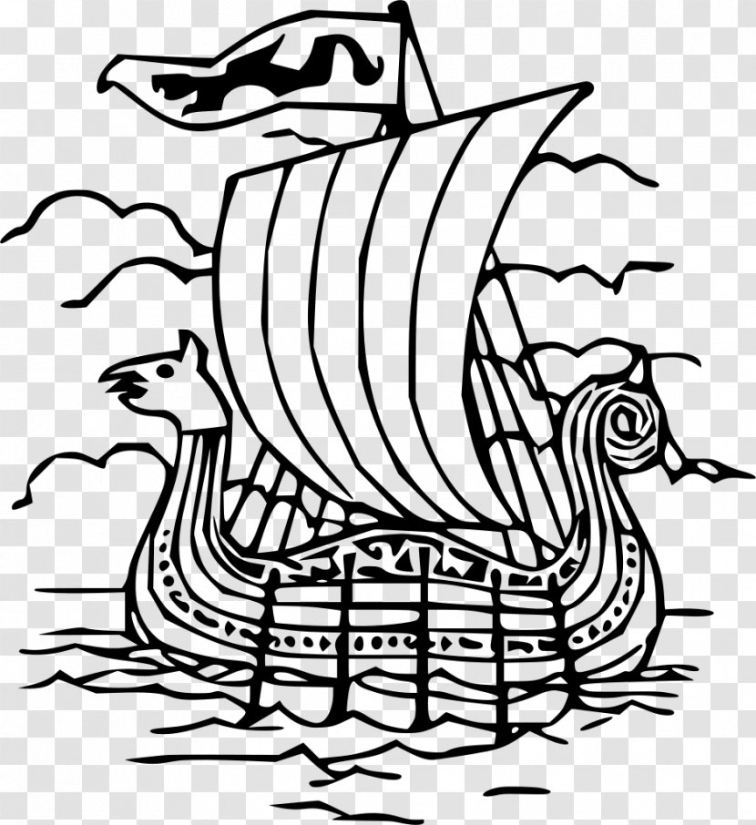 Bird Line Drawing - Sailing Ship - Water Transparent PNG