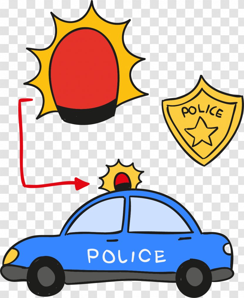 Police Car Euclidean Vector Icon - Lights Elements Transparent PNG