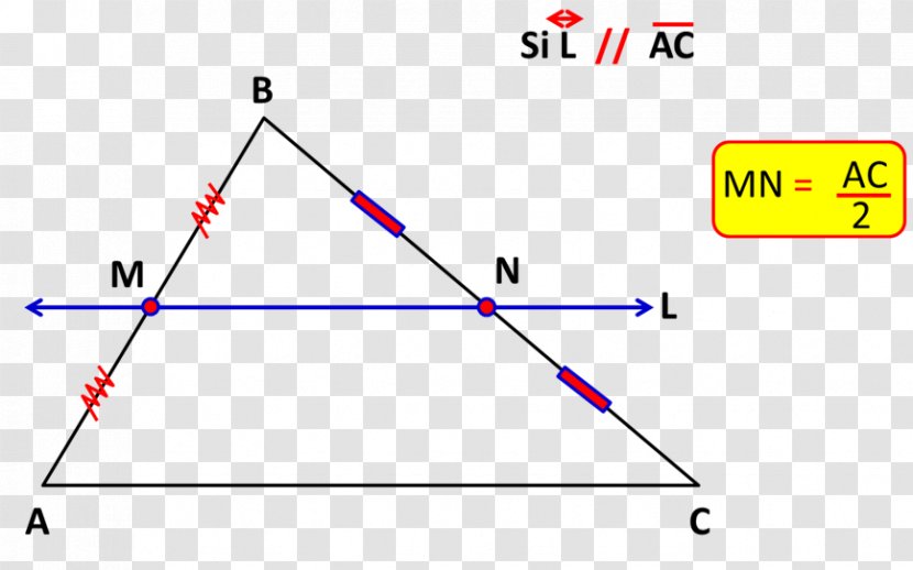 Triangle Midpoint Teorema Da Base Média Do Triângulo - Point Transparent PNG
