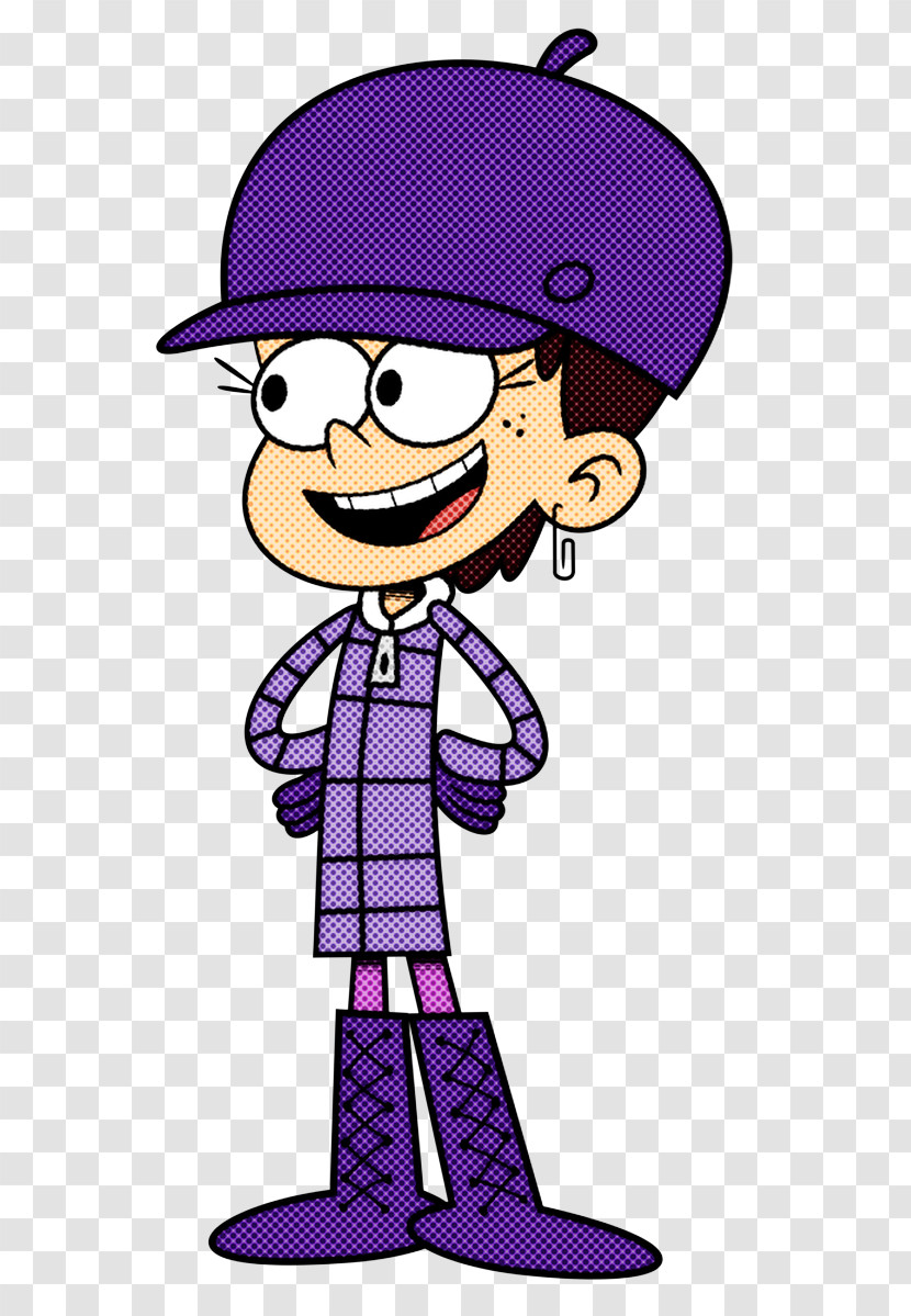 Cartoon Violet Line Smile Transparent PNG