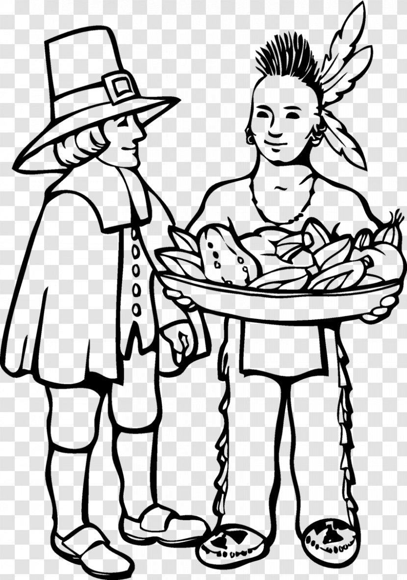 Squanto Pilgrims Thanksgiving Coloring Book Public Holiday - Turkey Meat - Thanks Giving Day Transparent PNG