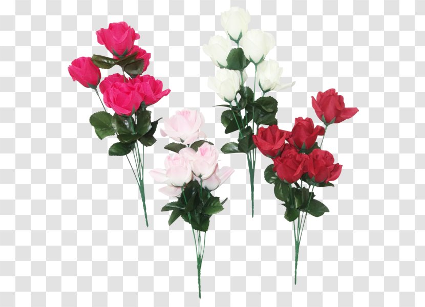 Garden Roses Cut Flowers Flower Bouquet Artificial - Pink - Mala Transparent PNG