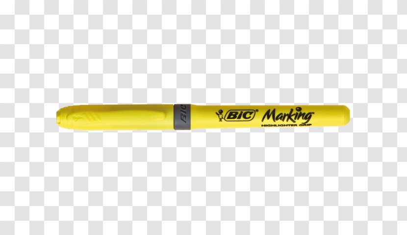 Bic Marker Pen Yellow Highlighter Transparent PNG