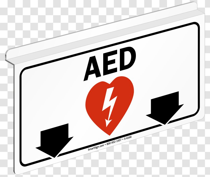 Automated External Defibrillators Sign Arrow Logo Defibrillation - Ceiling Transparent PNG