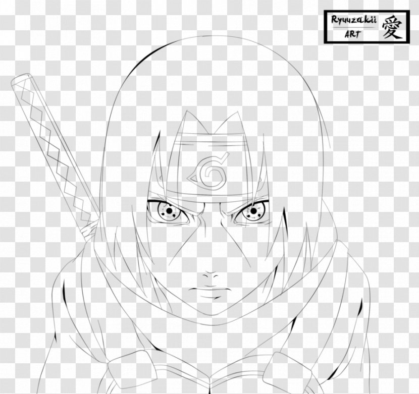 Line Art Ear Sketch - Frame - Uchiha Itachi Drawing Transparent PNG