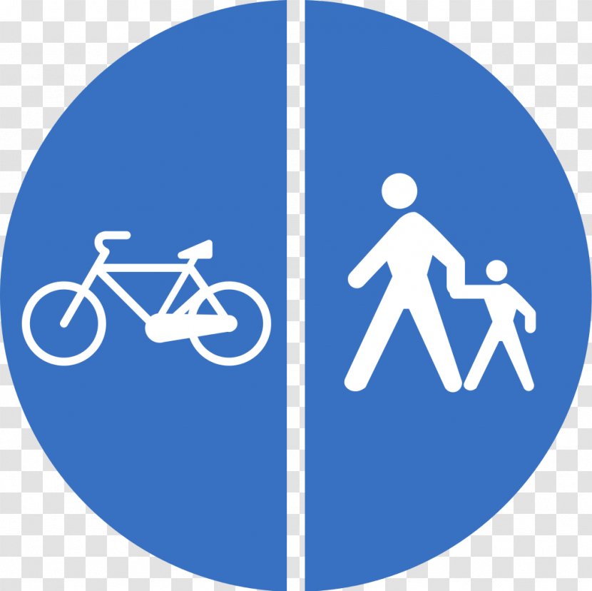 Traffic Sign Mandatory Pedestrian Cycling - Human Behavior - Road Transparent PNG