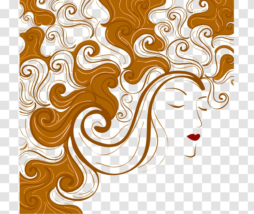 Woman Female - Cartoon - Large Face Beauty Transparent PNG