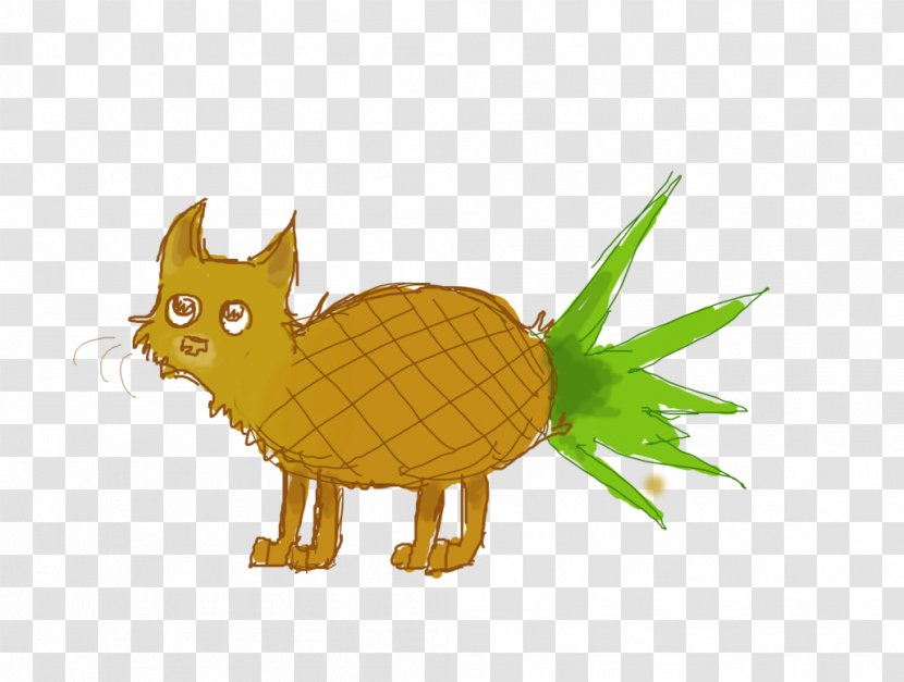 Cat Cartoon Tail Wildlife - Fictional Character - Pineapple Draw Transparent PNG