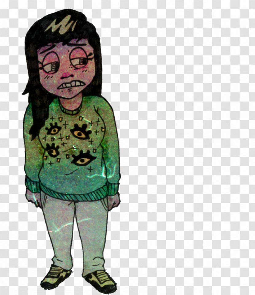 Cartoon Human Behavior Illustration Green - Sequin Background Transparent PNG
