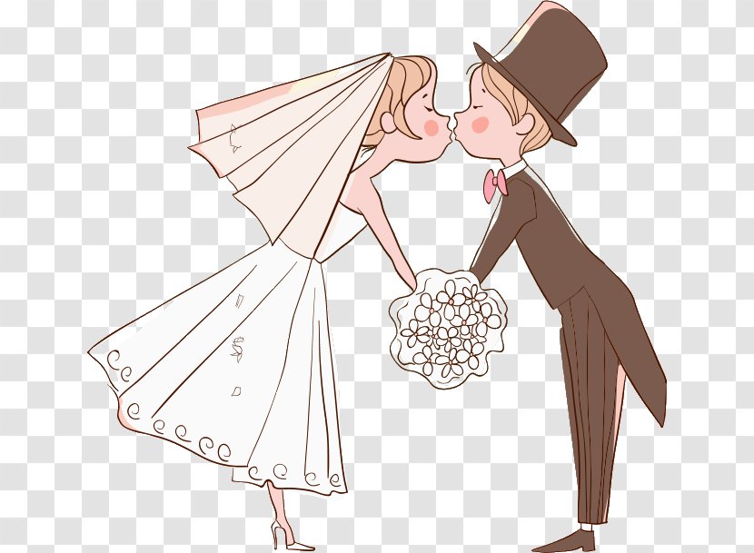 Wedding Invitation Drawing Bride - Cartoon Transparent PNG