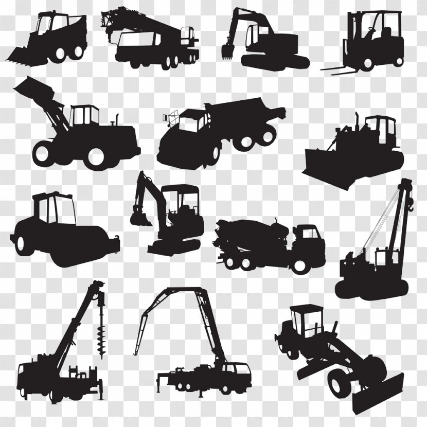 Heavy Equipment Architectural Engineering Silhouette Excavator - Technology - Collection Transparent PNG