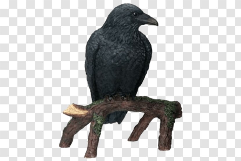 Figurine Statue Sculpture Crow Bird - Perched Raven Overlay Transparent PNG