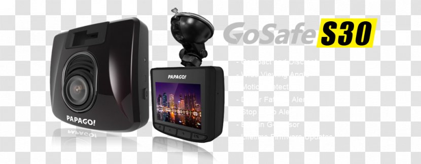 Mobile Phones Car Dashcam Papago GoSafe S30 350 1080p Mini Dash Camera With GPS - Action - Inclement Weather Reminder Transparent PNG