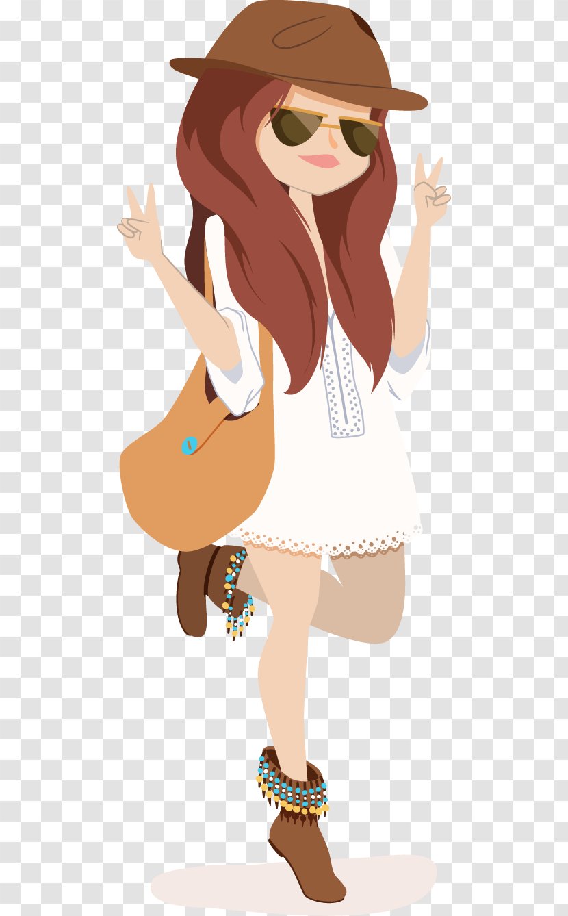 Drawing Dress Euclidean Vector Fashion Illustration - Cartoon - Female Model Transparent PNG