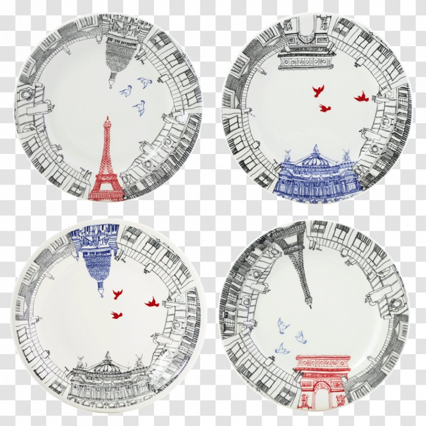 Paris Faïencerie De Gien Plate Tableware - Dishes Set Transparent PNG