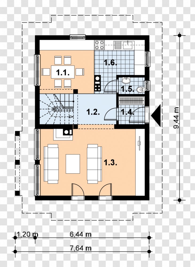 House Facade Floor Plan Balcony Bedroom - Text Transparent PNG