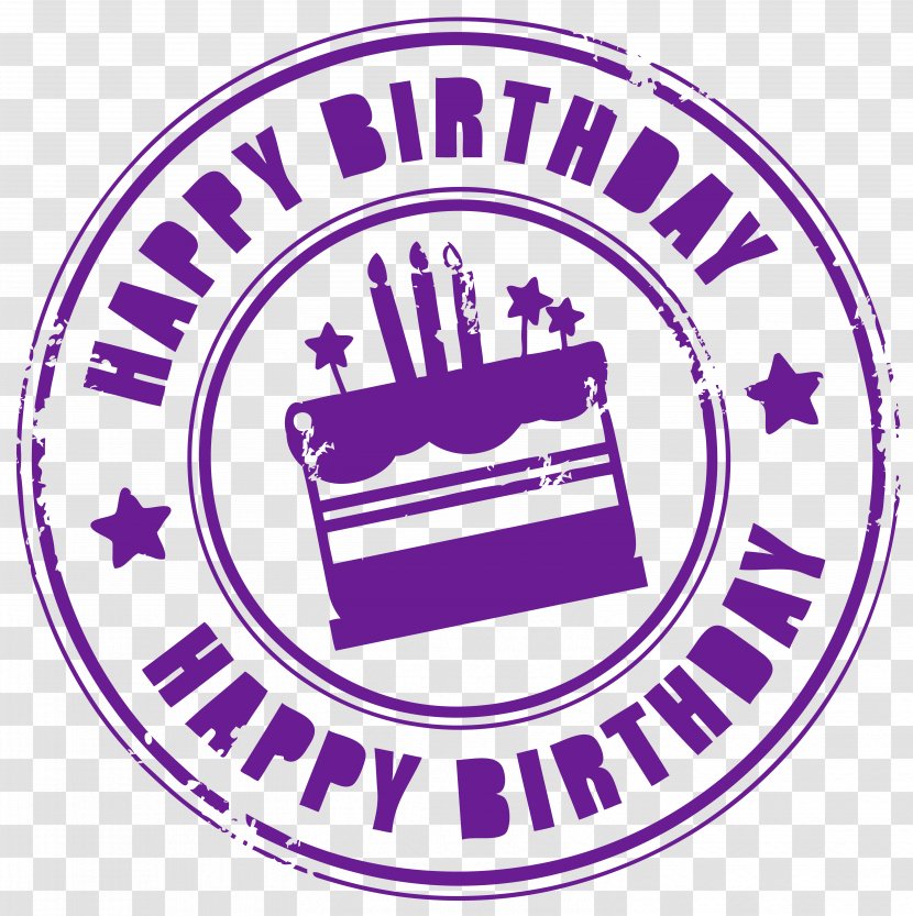 Birthday Cake Clip Art - Happy Stamp Clipart Picture Transparent PNG