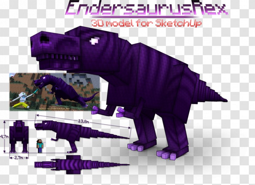 Minecraft Tyrannosaurus Enderman Mob Dinosaur - Omg Transparent PNG