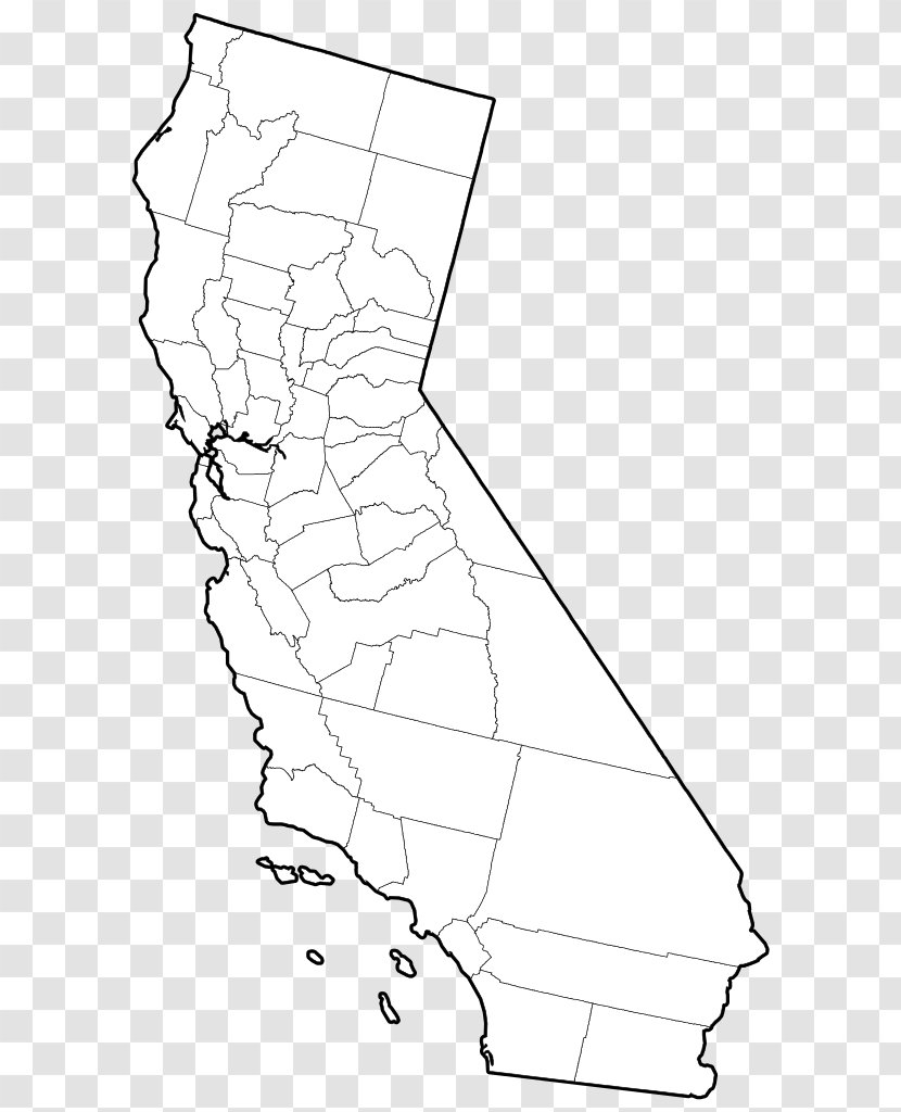California Vector Map Blank - Line Art - Stitch Transparent PNG