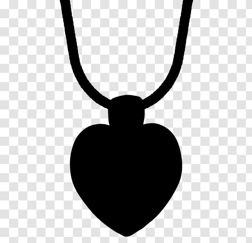 Locket Necklace Font Heart - Blackandwhite Transparent PNG