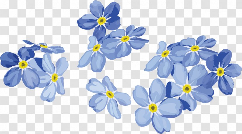 Euclidean Vector Painting Flower Blue - Borage Family - Hand-painted Flowers Transparent PNG