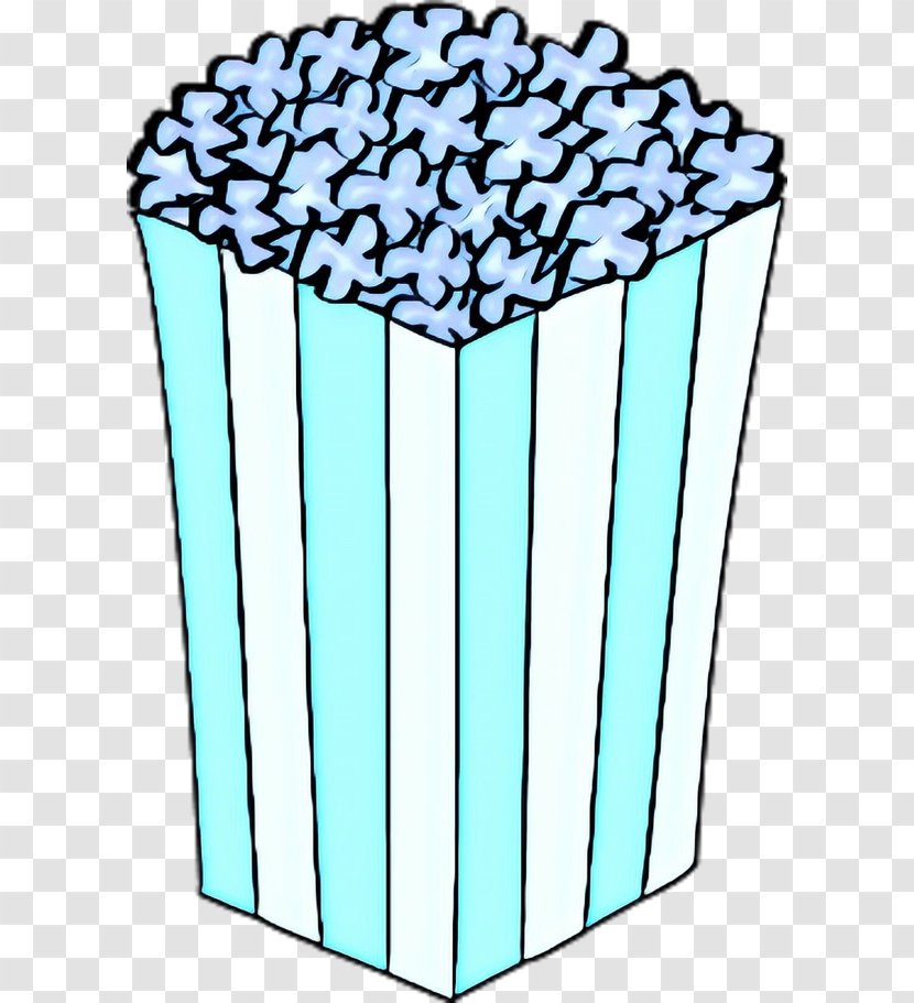 Popcorn Cartoon - Teal - Storage Basket Baking Cup Transparent PNG