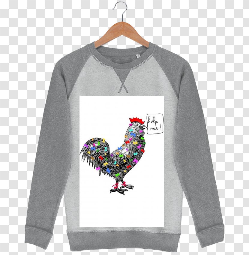 Long-sleeved T-shirt Hoodie Rooster - Sleeve Transparent PNG
