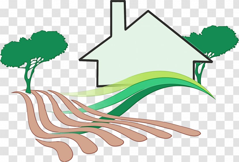 Green Clip Art Tree House Line - Paint - Plant Hut Transparent PNG