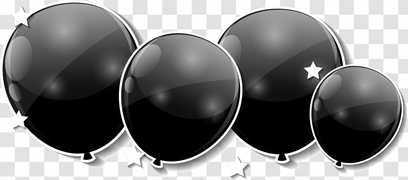 Balloon Black And White - Floating Balloons Transparent PNG