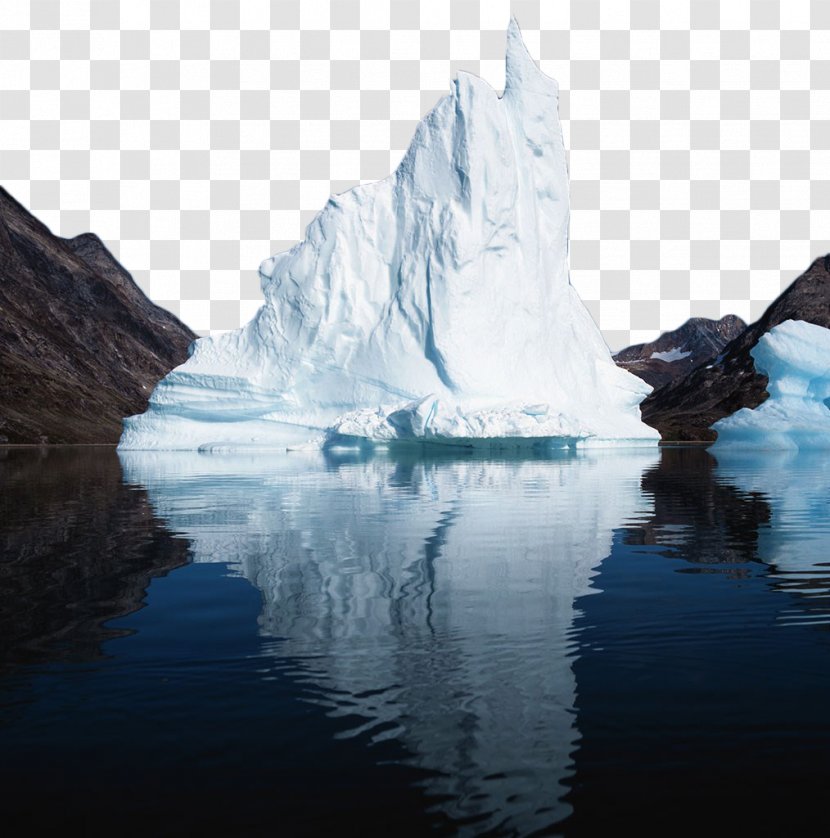 Iceberg Arctic Fjord Glacier - Melting - Reflection Transparent PNG