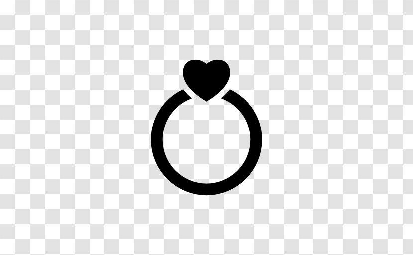 Heart Clip Art - Black And White - Engagement Ring Transparent PNG