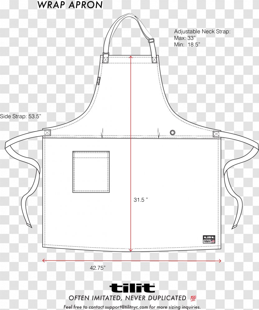 Apron Clothing Pattern Pocket - Diagram - Bustwaisthip Measurements Transparent PNG