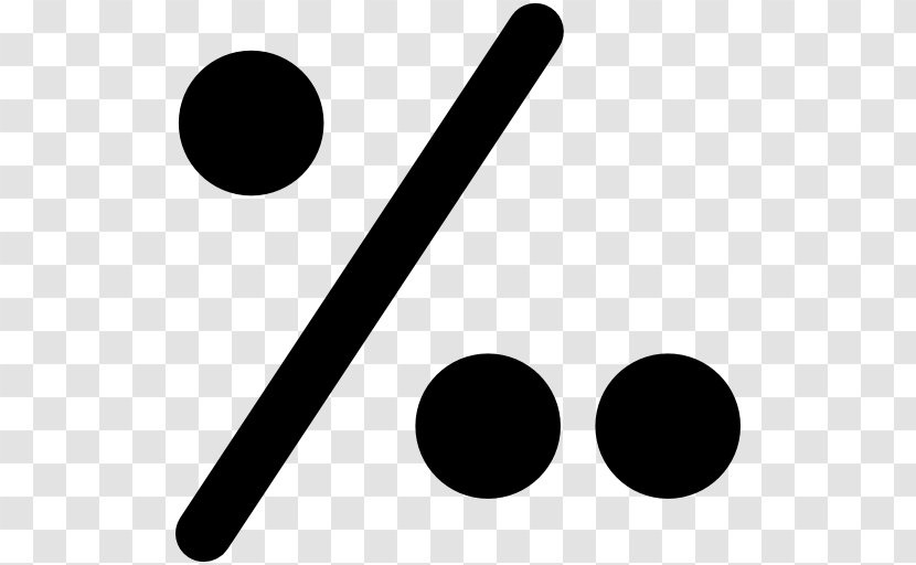Percentage Symbol Mathematics Símbolos Matemáticos Percent Sign - Black And White Transparent PNG