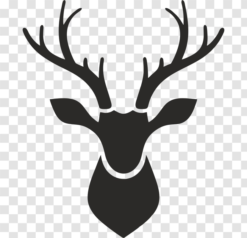 Reindeer Moose Vector Graphics Stencil - Black And White - Deer Transparent PNG