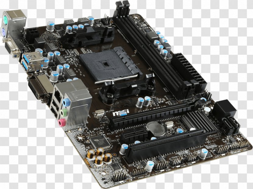 MSI A68HM-P33 V2 Motherboard Socket FM2+ - Electronic Component - Computer Transparent PNG