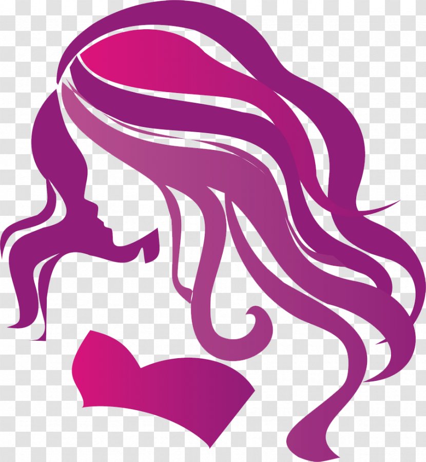 Beauty Parlour Logo Hairstyle Cosmetologist - Magenta - Hair Transparent PNG