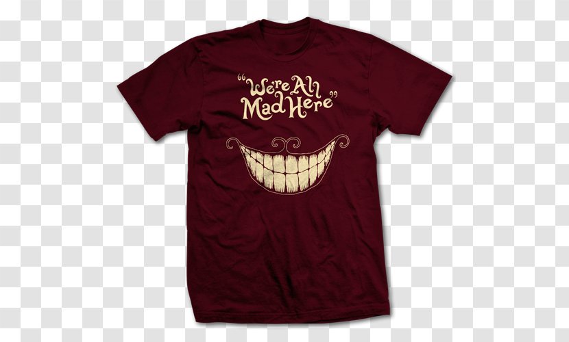 T-shirt Cheshire Cat Alice's Adventures In Wonderland Top - Sleeveless Shirt - We Are All Mad Here Transparent PNG