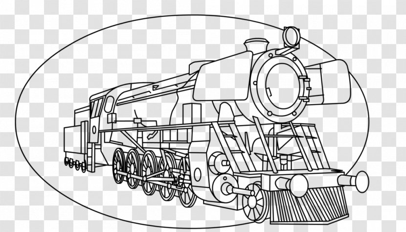 Drawing Steam Locomotive Art Train - Engine Transparent PNG